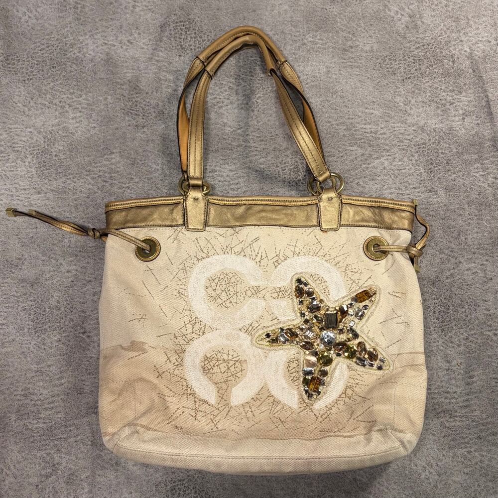 Coach Audrey Starfish Canvas Tote Bag